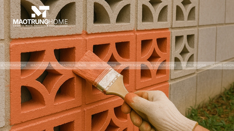 Ta hoàn toàn có thể sơn màu cho gạch bông gió
