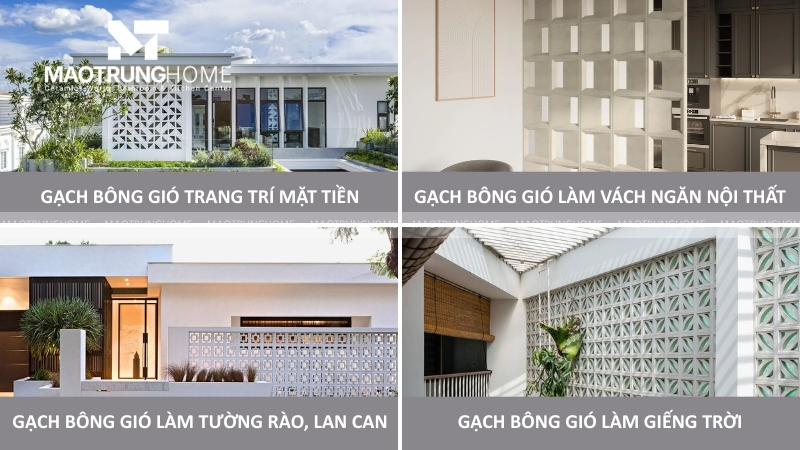 Ứng dụng thực tế của gạch bông gió trắng trong không gian sống