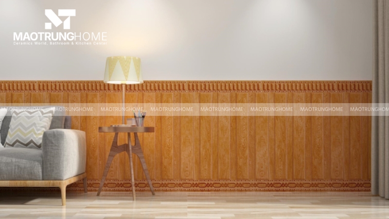 Sử dụng gạch ốp chân tường 40x90 vân gỗ
