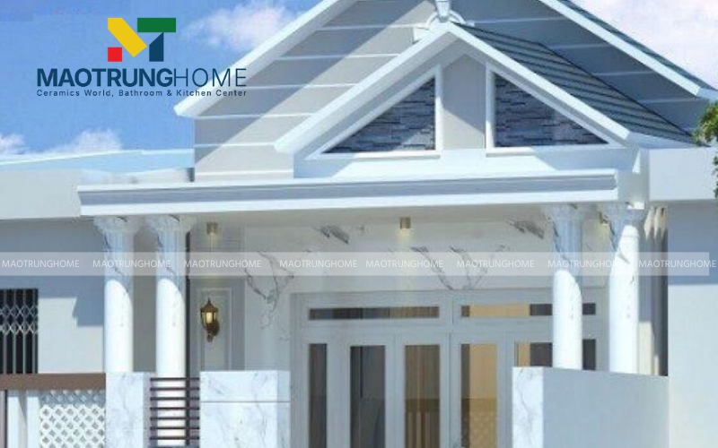 Đường vân đá Granite xanh tinh xảo giúp mặt tiền thêm phần bề thế