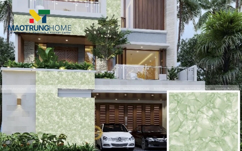 Gạch xanh khổ lớn giúp việc bảo trì và vệ sinh mặt tiền trở nên dễ dàng