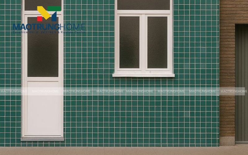 Gạch thẻ xanh tạo điểm nhấn cá tính cho ngoại thất
