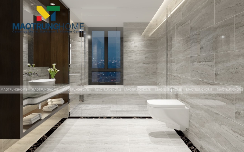 Bề mặt gạch vân xi măng tạo cảm giác vững chãi và hiện đại