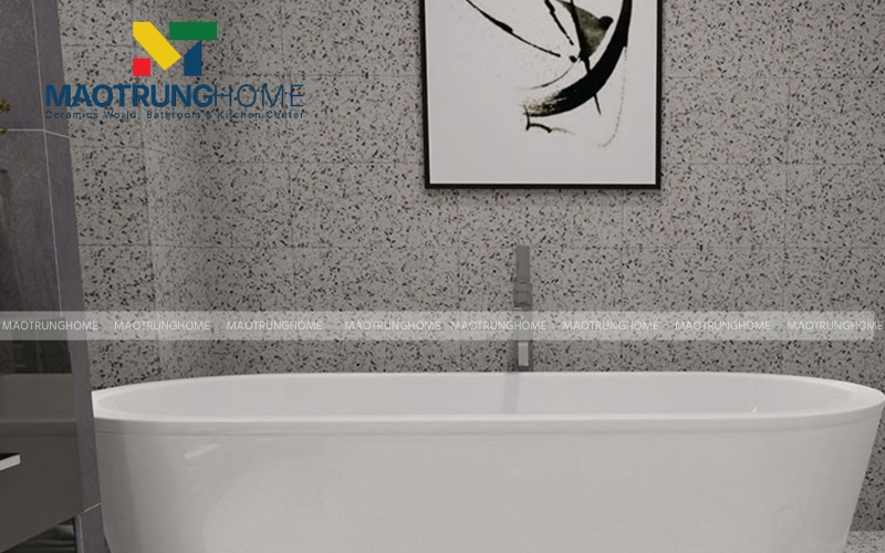 Gạch Terrazzo hạt nhỏ tông xám mang lại vẻ đẹp hiện đại bắt mắt