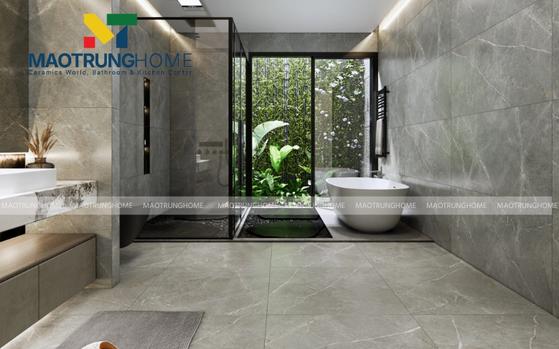 Gạch vân đá xám 60x120 nâng tầm không gian thư giãn
