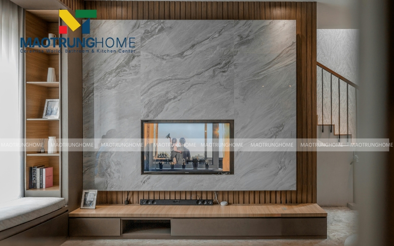 Gạch giả đá Marble giúp không gian nội thất trở nên bừng sáng