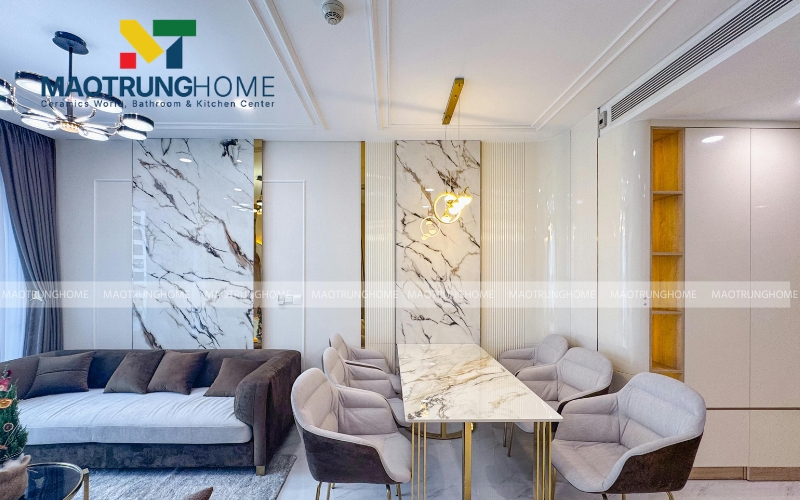 Họa tiết đá Calacatta mang lại vẻ đẹp sang trọng