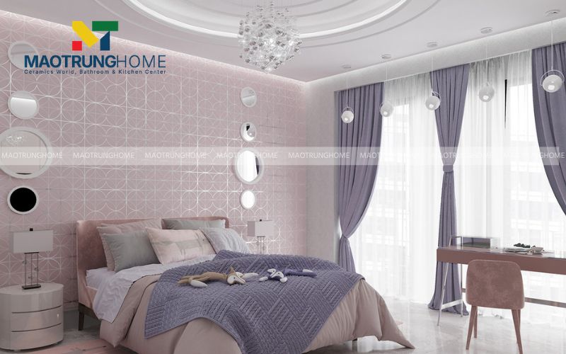Gạch thẻ Hàn Quốc tạo điểm nhấn khác biệt cho phòng ngủ