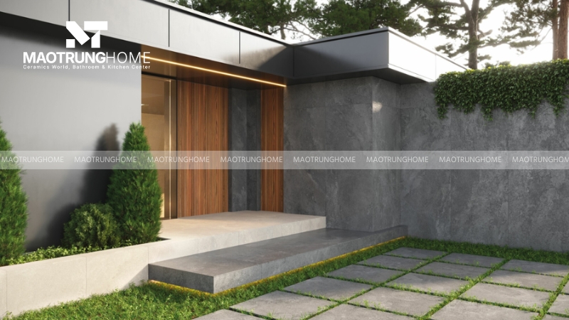 Sử dụng gạch ốp tường cho khu vực mặt tiền