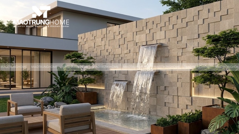 Mẫu gạch porcelain giả đá vân nổi 3D (Mẫu 4)