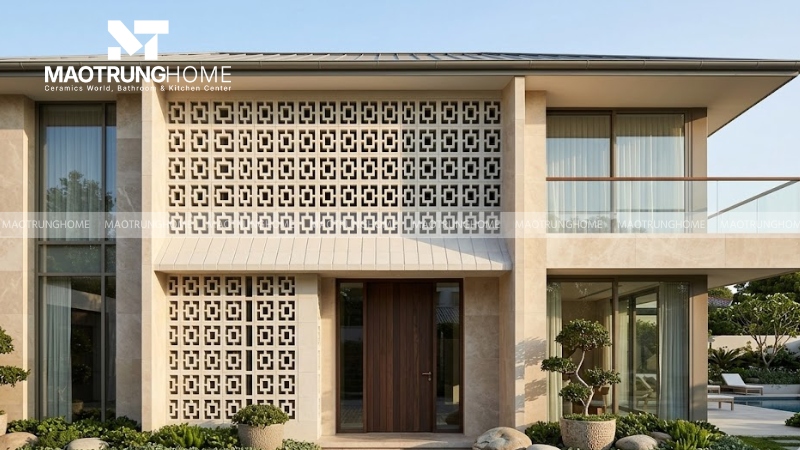 Mẫu gạch hình khối và họa tiết hình học (Mẫu 3)