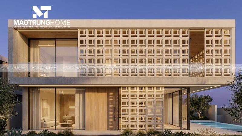Mẫu gạch hình khối và họa tiết hình học (Mẫu 7)