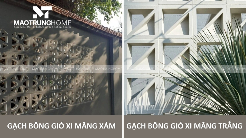 Phân loại gạch bông gió theo màu sắc cốt liệu