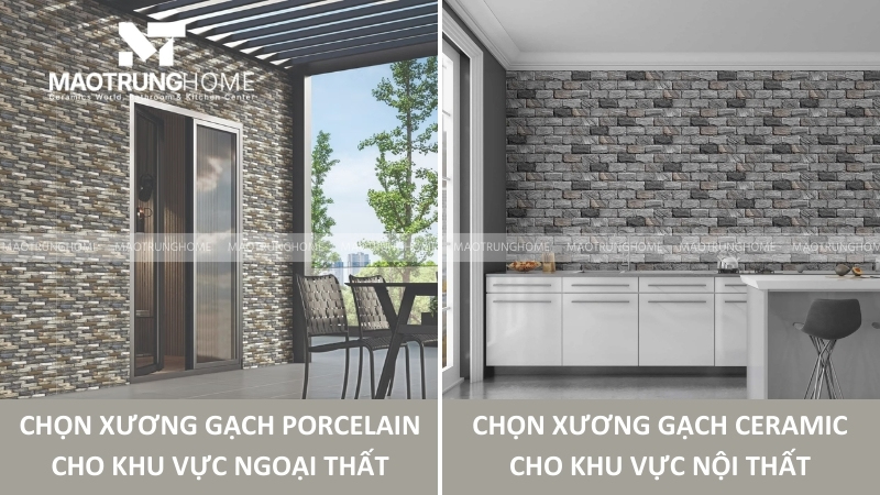 Chọn theo chất liệu xương gạch phù hợp