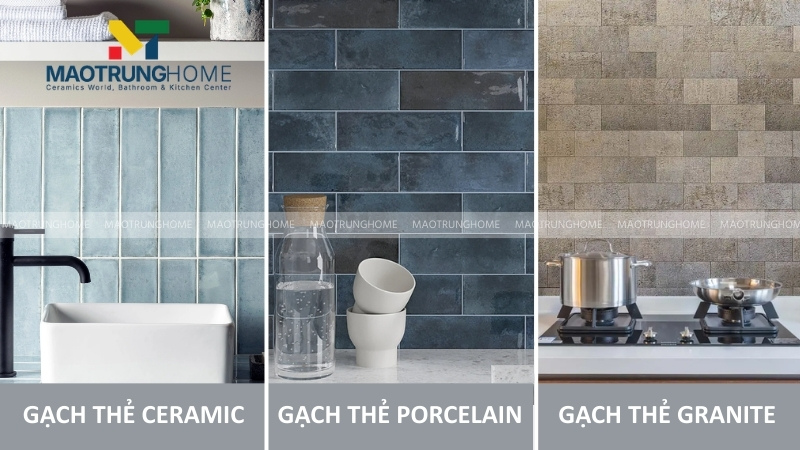 Có 3 chất liệu gạch thẻ phổ biến