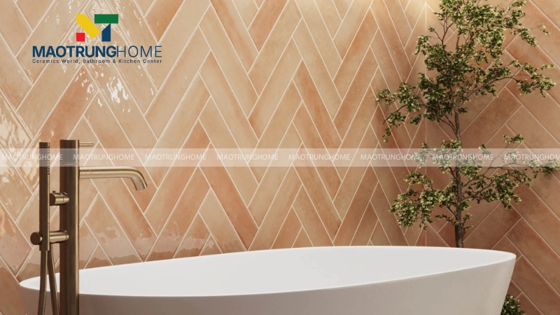 Kiểu ốp gạch thẻ xương cá nghệ thuật