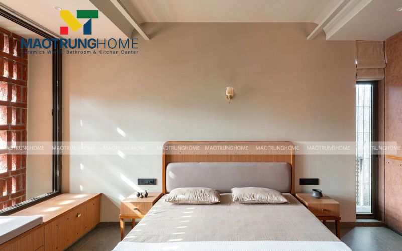 Vẻ đẹp hoài cổ cho phòng ngủ phong cách Indochine từ gạch đất nung