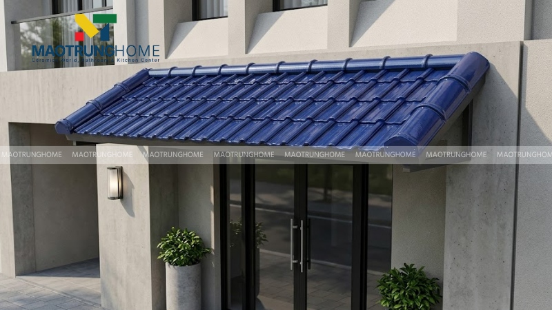 Mái hiên ngói tráng men hiện đại (Mẫu 4)
