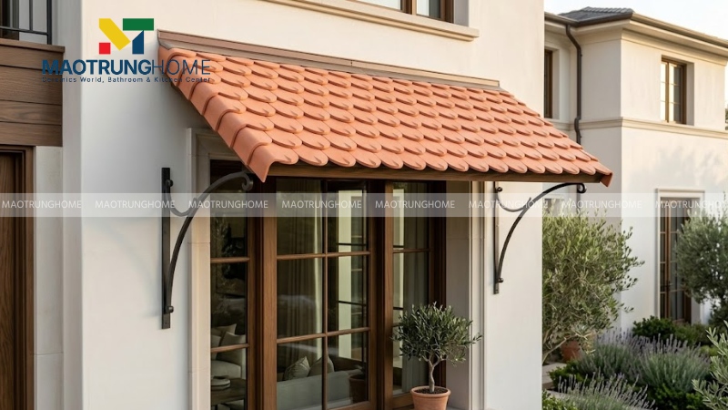 Mẫu mái hiên ngói đỏ truyền thống (Mẫu 1)