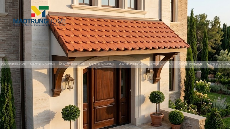Mẫu mái hiên ngói đỏ truyền thống (Mẫu 3)