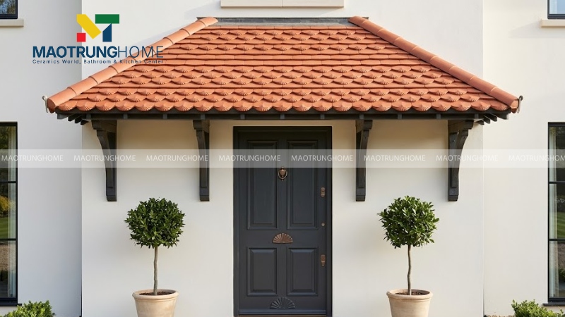 Mẫu mái hiên ngói đỏ truyền thống (Mẫu 4)