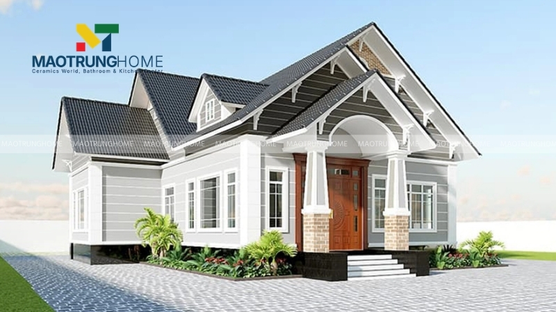 Ngói xi măng màu ghi xám với bề mặt phủ Nano bền màu