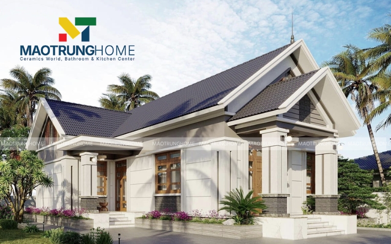 Hiệu ứng nhấp nhô đầy ấn tượng từ dòng ngói sóng màu tím than
