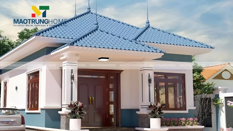 Mái ngói nhà vườn và nhà cấp 4 hiện đại (Mẫu 4)
