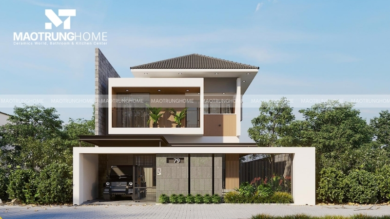 Thiết kế mái nhà gọn gàng giúp tối ưu diện tích cho nhà phố nhỏ