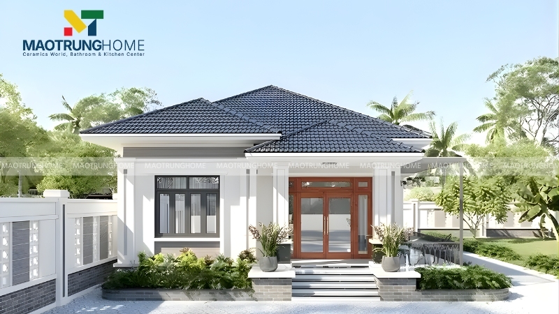 Nhà mái ngói 1 tầng phù hợp với khí hậu Việt Nam