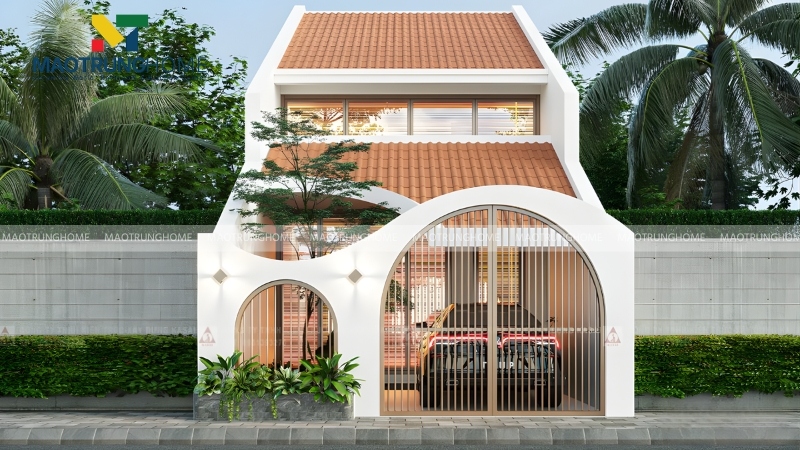 Nhà mái ngói 1 tầng có gác lửng cho diện tích hạn chế