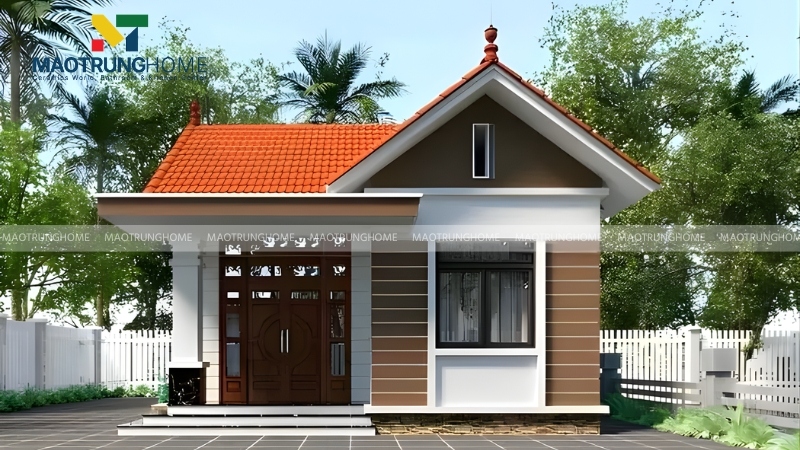 Nhà mái ngói 1 tầng hiện đại tối giản cho diện tích nhỏ