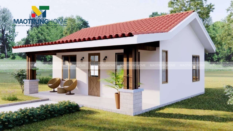 Nhà cấp 4 mái ngói đẹp (Mẫu 1)
