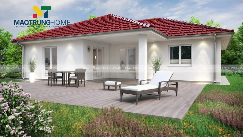Nhà cấp 4 mái ngói đẹp (Mẫu 2)