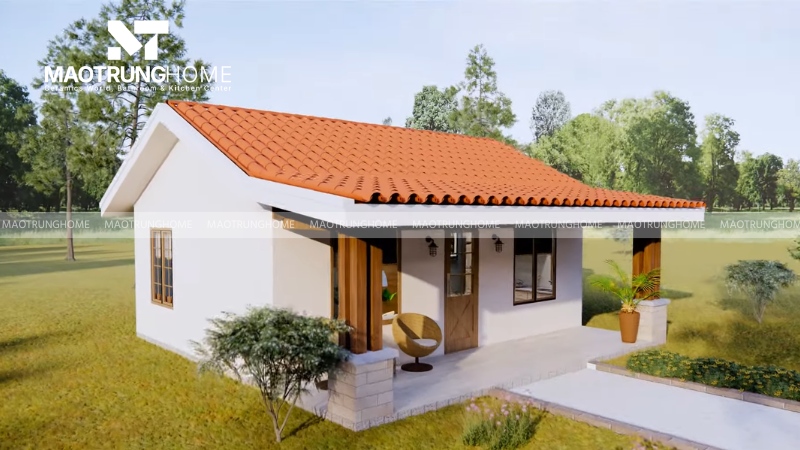 Nhà cấp 4 mái ngói đẹp (Mẫu 3)