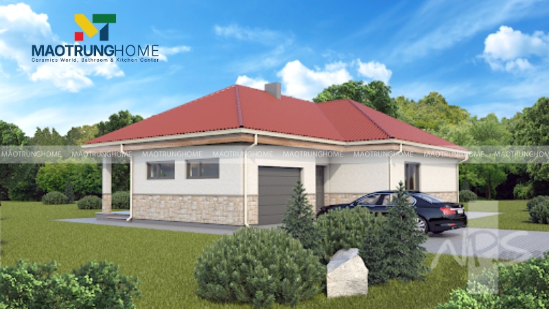 Nhà cấp 4 mái ngói đẹp (Mẫu 4)