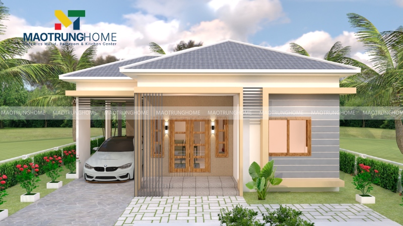 Nhà mái ngói hiện đại tối giản