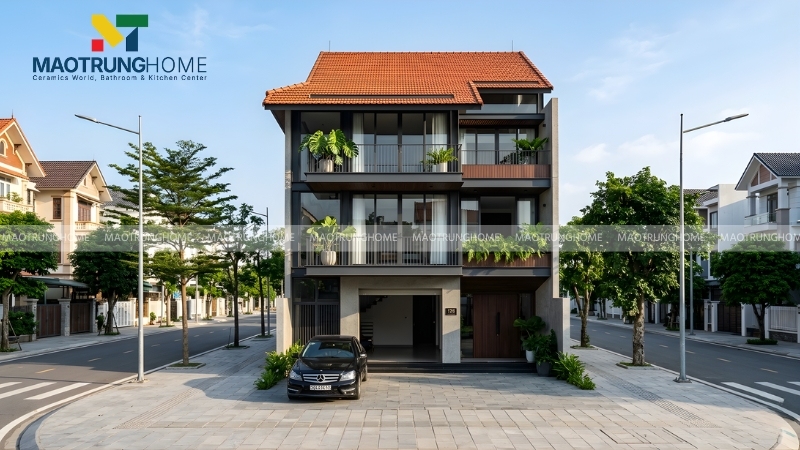 Nhà ống mái ngói là loại nhà ở dân dụng phổ biến ở các thành phố