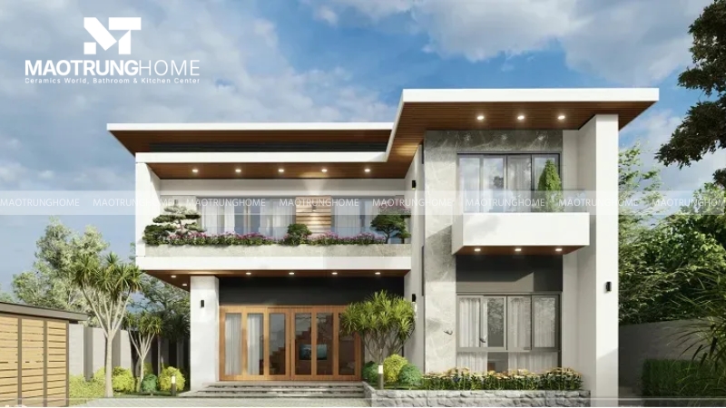 Mái bằng giúp ngôi nhà trông gọn gàng, vuông vức