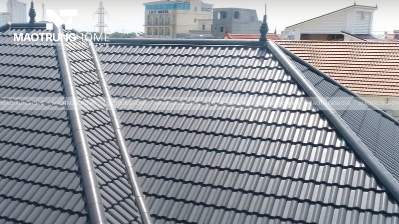 Ngói xi măng màu có ưu điểm là giá thành thấp, màu sắc đa dạng