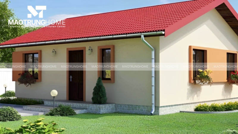 Phối mái đỏ với tường vàng là đặc trưng của kiến trúc Pháp cổ tại Việt Nam