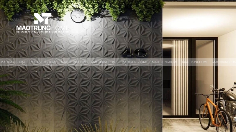 Gạch 3D ốp tường ngoài trời là loại gạch trang trí