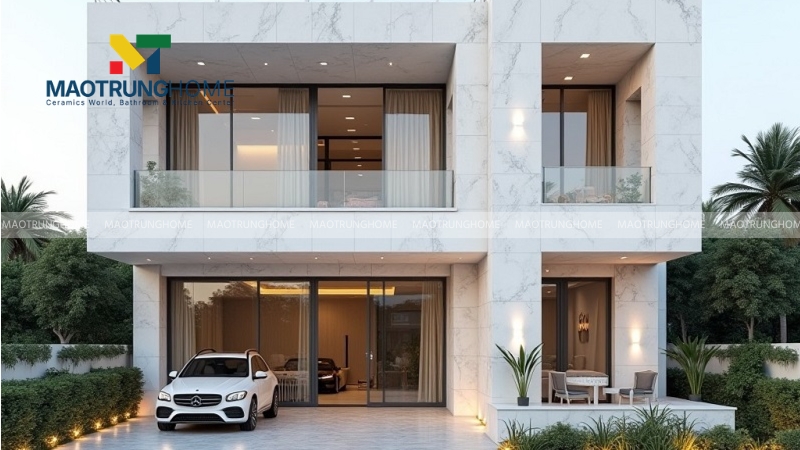 Đối với khu vực ngoài trời, gia chủ nên chọn gạch có xương Porcelain hoặc Granite