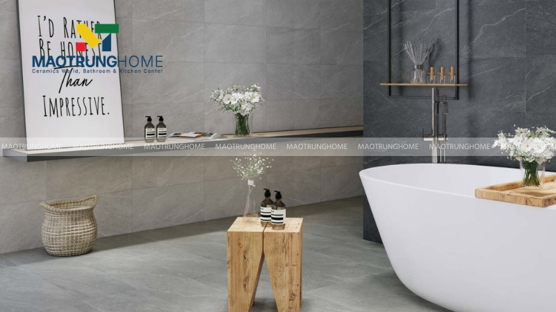Sắc xám trung tính hiện đại, dễ phối nội thất và thiết bị vệ sinh