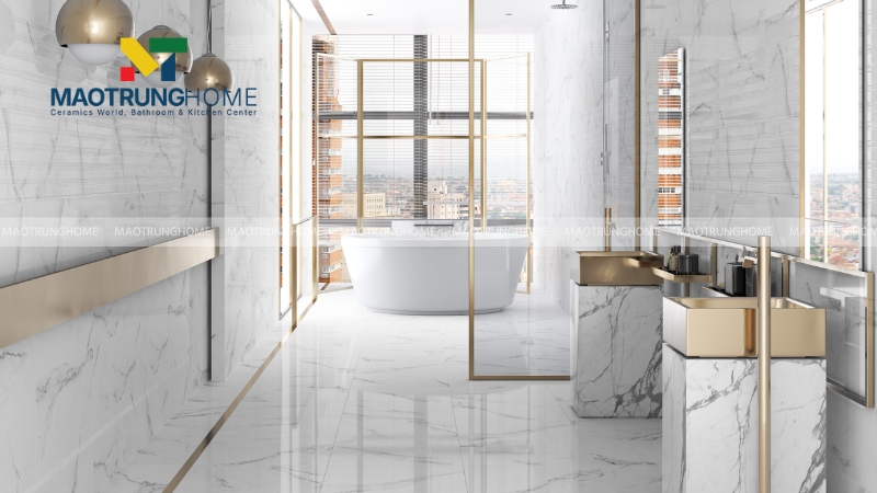 Gạch men bóng tạo hiệu ứng nới rộng không gian