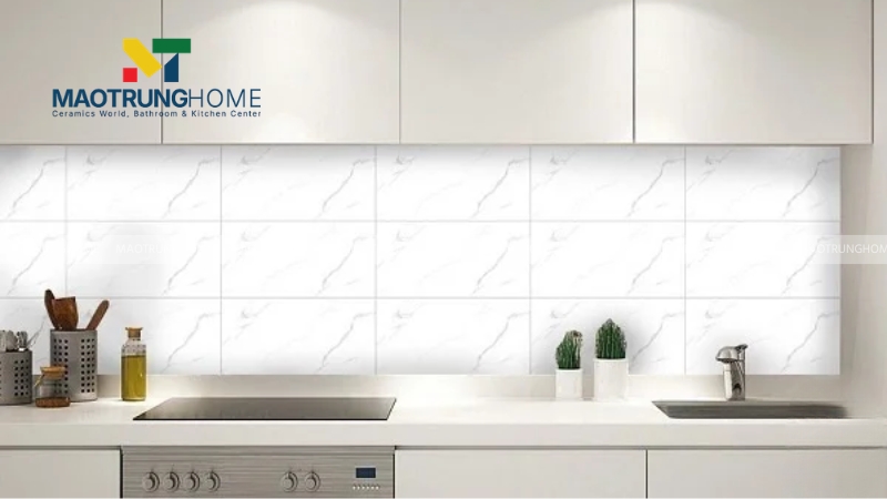 Gạch porcelain trắng mang phong cách hiện đại, tối giản và sang trọng