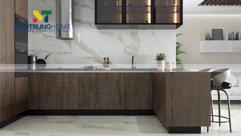 Mẫu gạch trắng vân đá marble mang vẻ đẹp sang trọng, tinh tế
