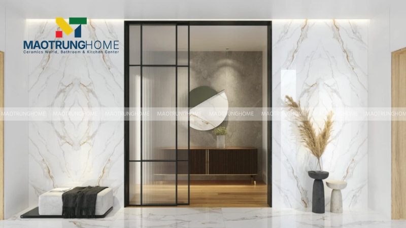 Gạch porcelain vân mây trắng sữa