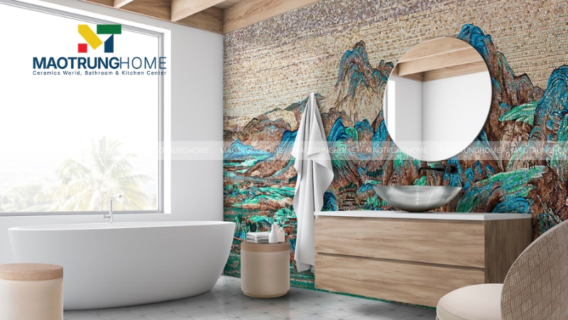 Gạch mosaic được ghép từ các viên nhỏ gọi là chip trên một vỉ lưới