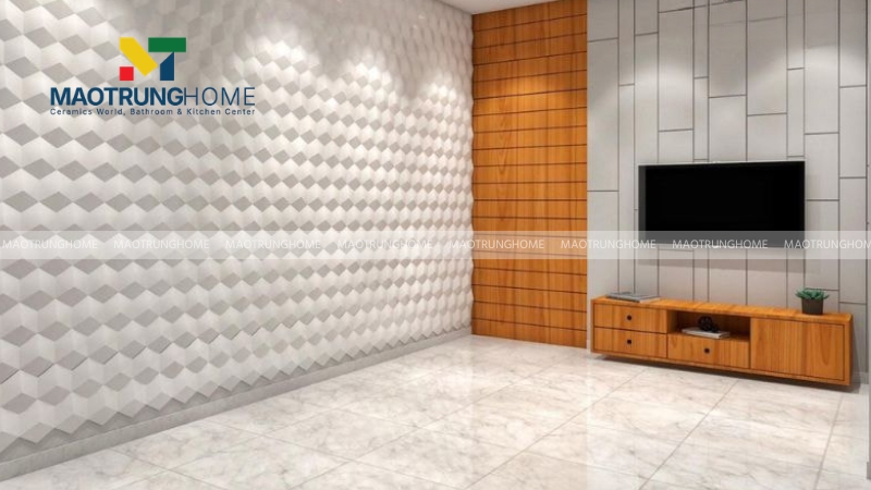 Giữ cho gạch ốp tường phòng khách màu trắng luôn sạch sẽ